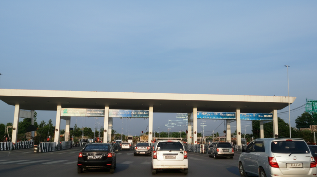 gerbang tol nganjuk pada hari raya
