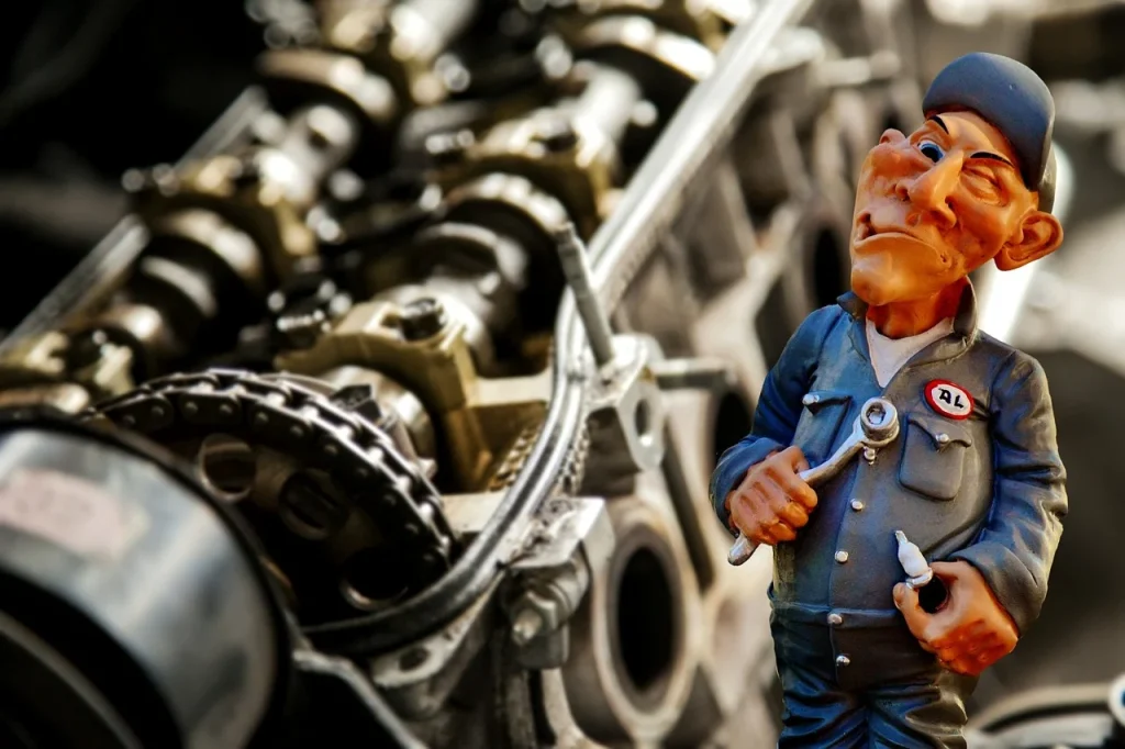 Car Engine Mechanic Working