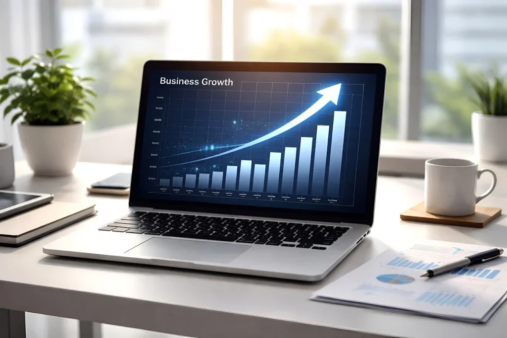 Growth Chart Laptop Success