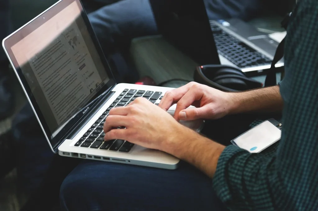 Laptop Screen Typing