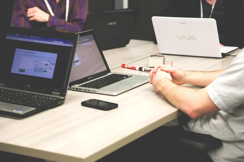 Startup Team Laptop Working