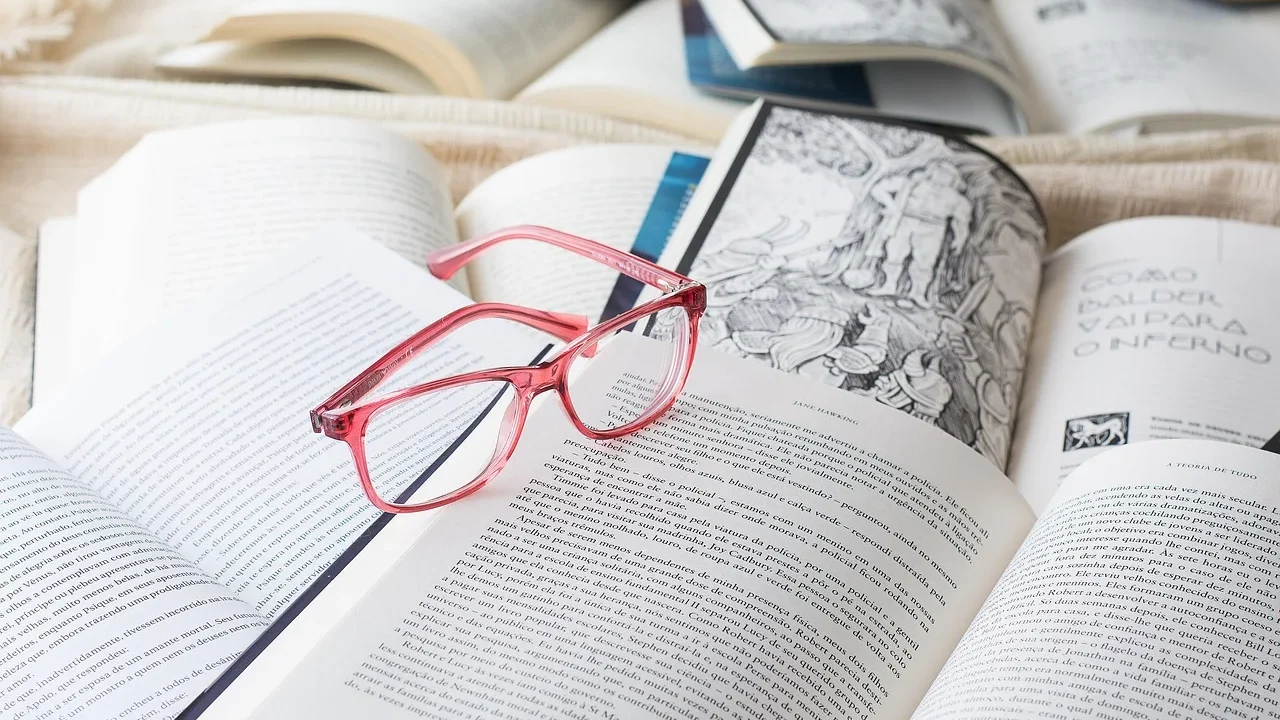 Data Analysis Magnifying Glass Library Books