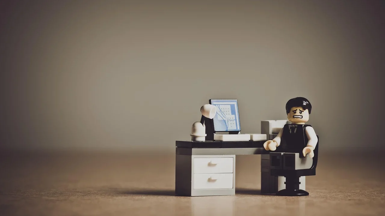 Frustrated Businessman Office Desk