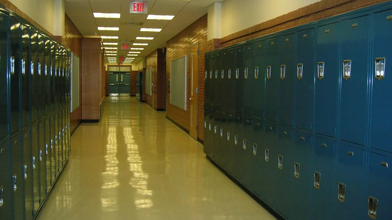 School Building Empty Hallway