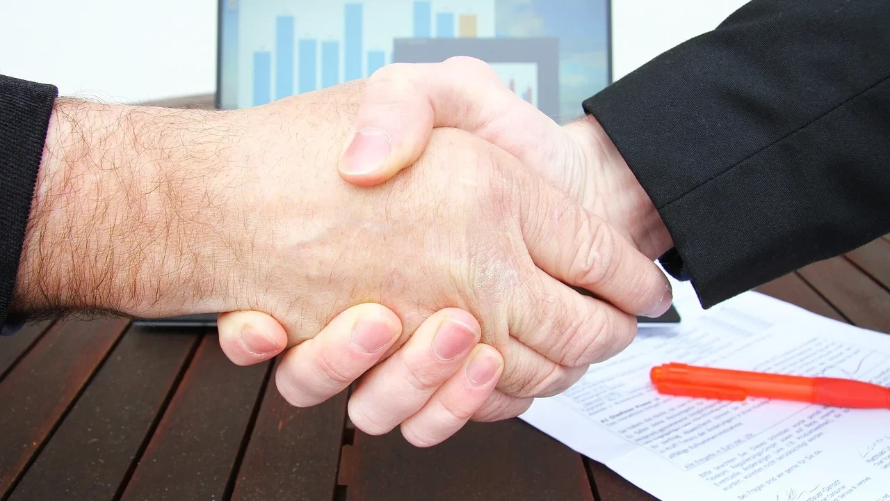 Strategy Planning Success Handshake