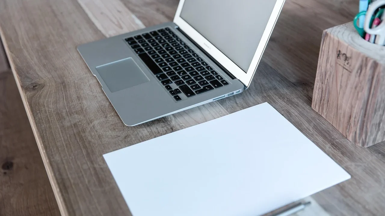 Writing Laptop Workspace