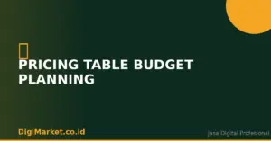Pricing Table Budget Planning