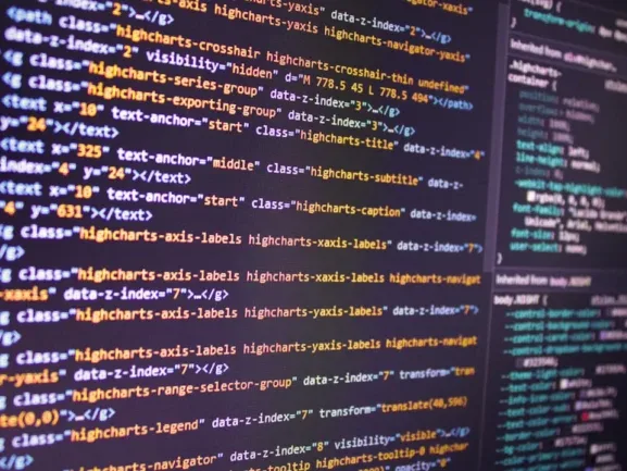 Technical SEO Website Code Computer Screen - Optimasi Website Agar Dikenali AI